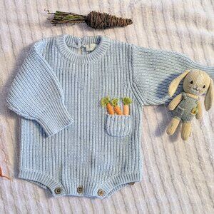 Cuddle And Kind  Easter Chunky Knit Romper